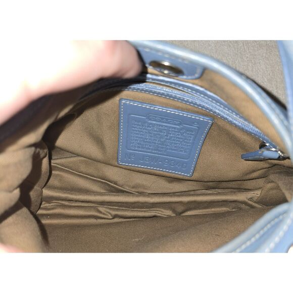 Vintage Coach Legacy Saddle Bag - Light Blue - Picture 8 of 9